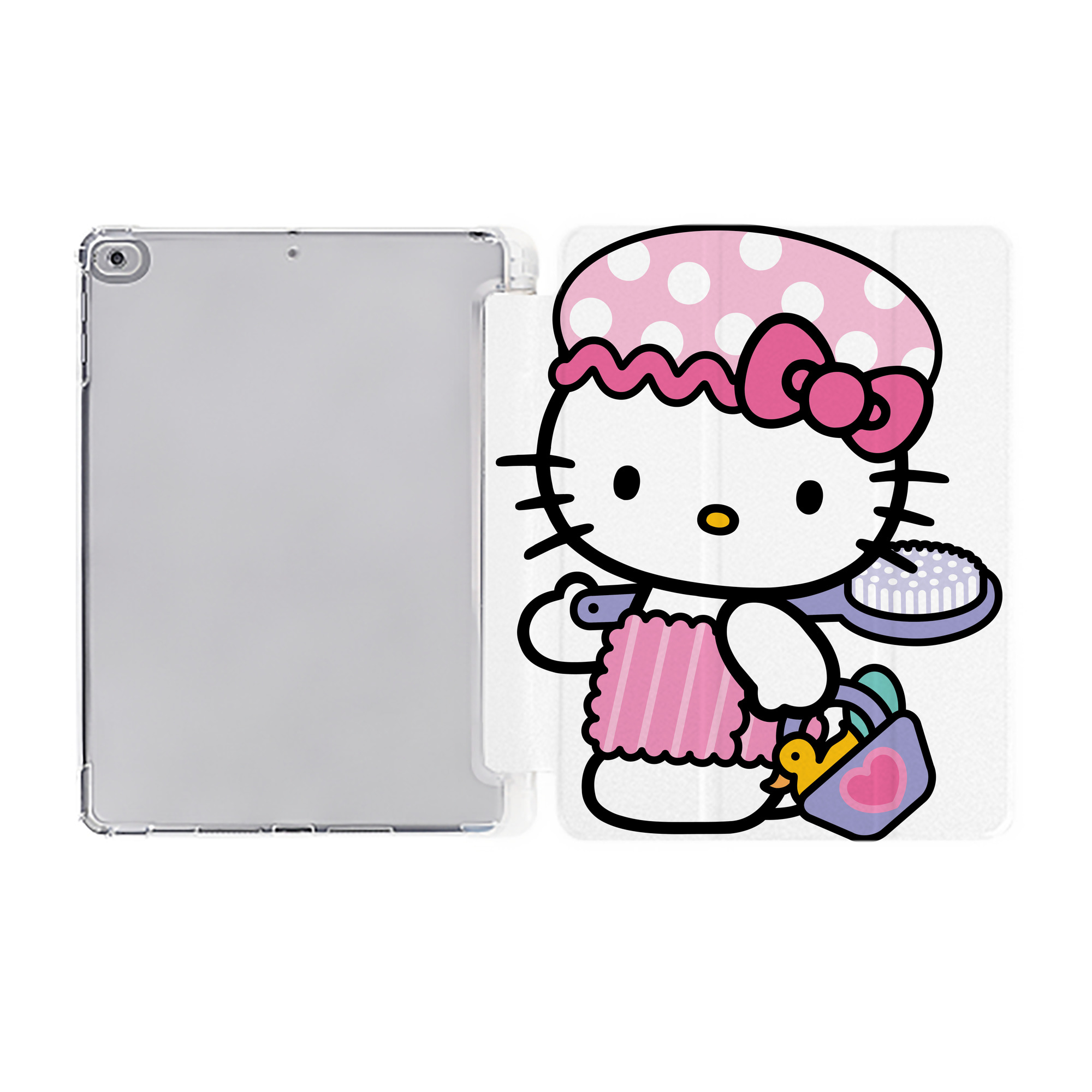 （画像用） Hello Kitty ハローキティ IPad ケース ペン収納付き 三つ折りスタンド PUレザー×シリコン 対応機種9.5/10.5/10.9インチ
